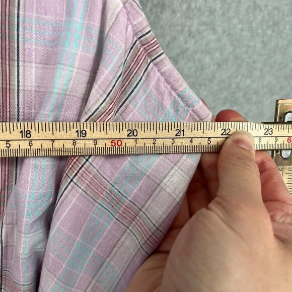 Sundance Willa Tulip Wrap Midi Dress Size 14 Plaid Check Purple Lavender Pockets - Picture 13 of 14